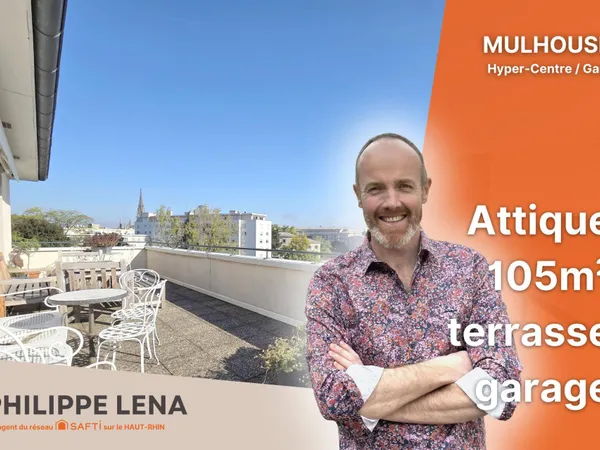 Bel attique 105m², 2 chambres, hyper-centre / gare