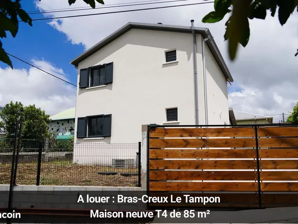 A louer maison T4 3 chambres 85m² Bras creux / Le Tampon loyer : 1230 /mois