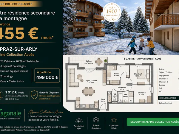 Appartement 3 pièces 76 m²