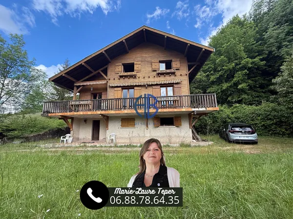 Chalet de 113 m2 + sous-sol sur 7500m2 de terrain.