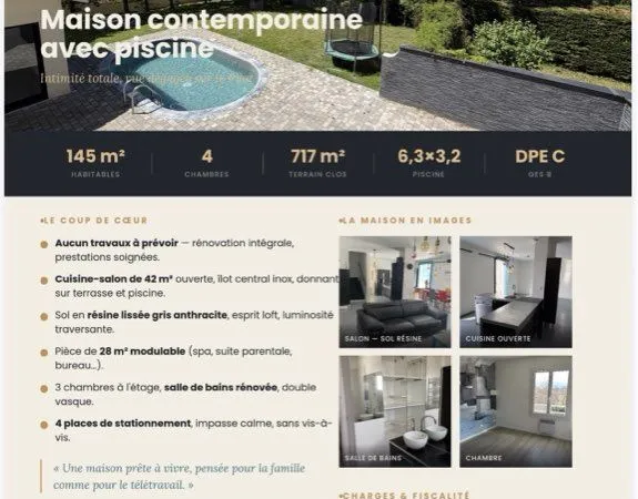 Belle maison contemporaine typée loft