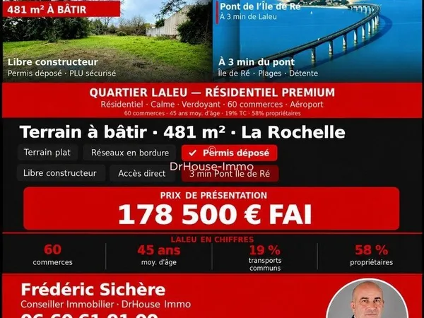 Terrain 481 m² la rochelle