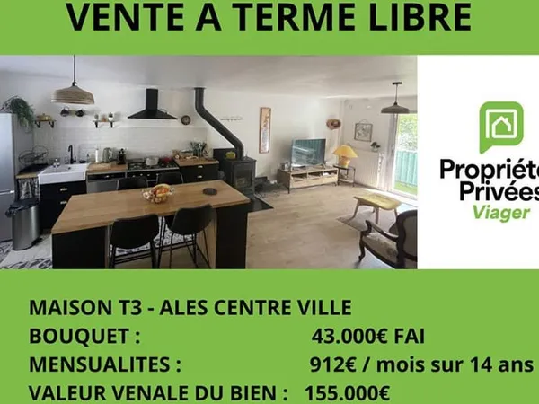 MAISON T3 ALES EN VENTE A TERME LIBRE