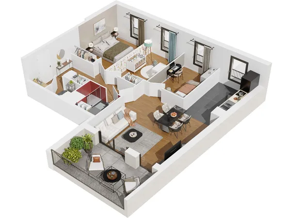 Appartement T4 83m² + loggia 12m² Lyon Jean Macé