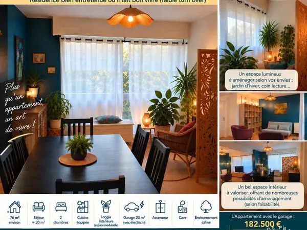 Appartement 4 pièces 76 m²