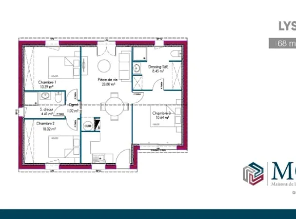 Maison neuve 3 pièces 60 m²