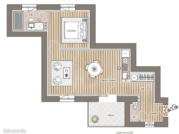 Appartement 2 pièces 46 m²