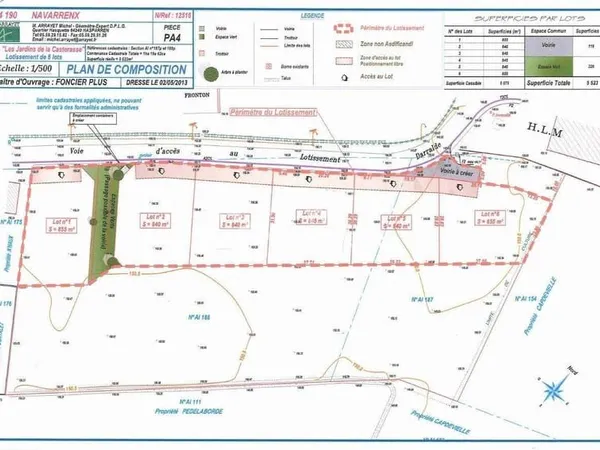 Terrain 844 m²