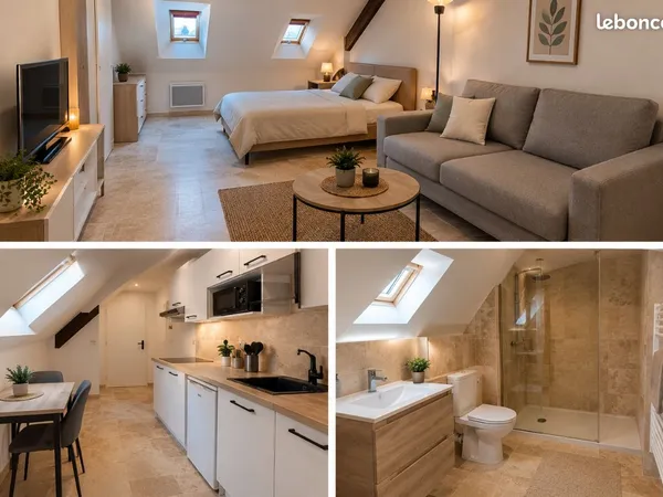 Studio meublé rénové de 25 m² à louer - Centre-bourg de Bouloire