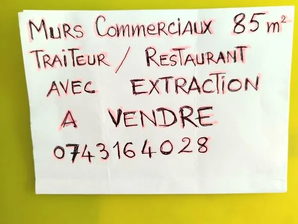 Vends Murs Commerce traiteur restaurant