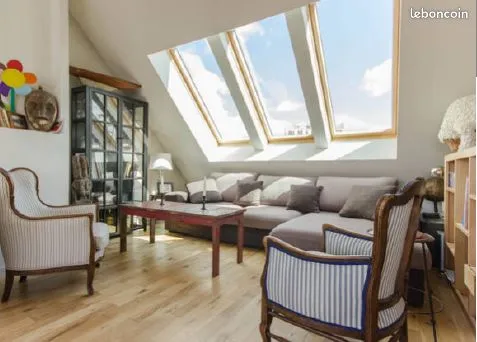 Grand Appartement meublé, loft lumineux à louer à Rennes
