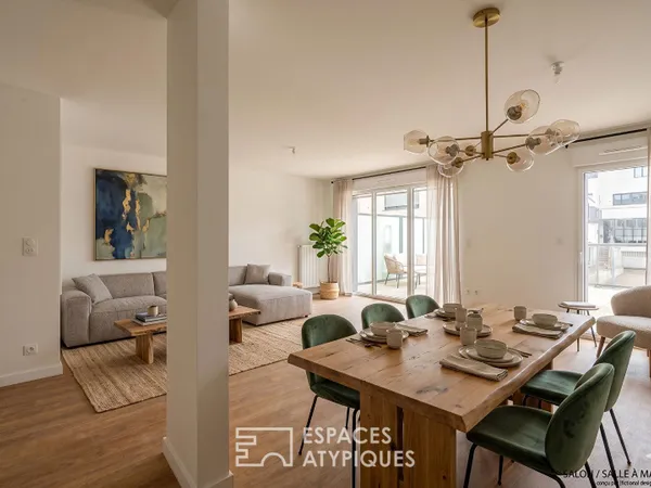 Appartement contemporain de 64 m2 avec grande terrasse au pied des remparts de Guérande