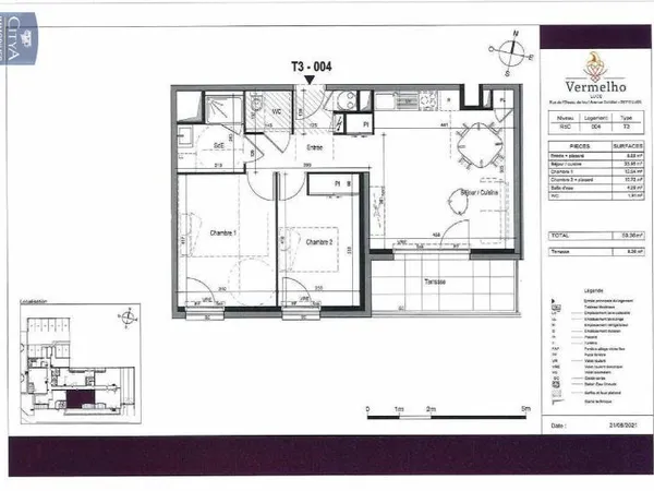Appartement 3 pièces 59 m²