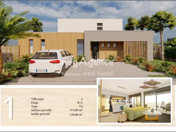 Villa T4 moderne (lot n°1) avec jardin - Baie-Mahault