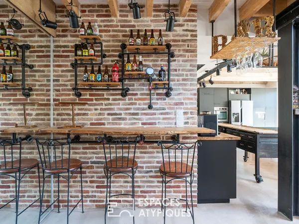 Loft de caractère à l'esthétique industrielle vintage