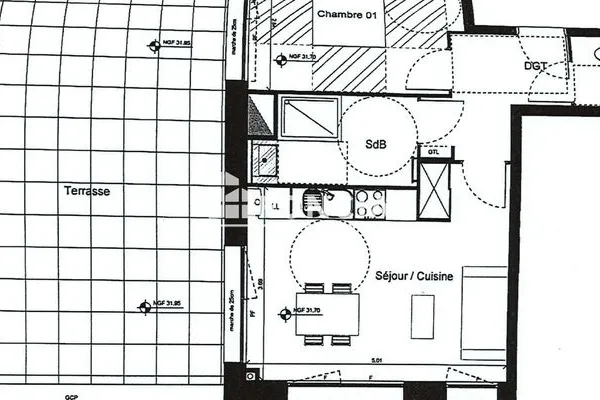 Appartement 2 pièces 43 m²