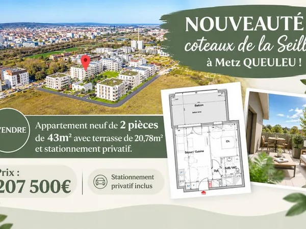 METZ QUEULEU COTEAUX DE LA SEILLE | APPARTEMENT NEUF 2 PIÈ