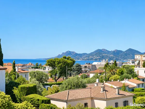 T3 Cannes Montfleury/Californie vue mer chambre et sejour