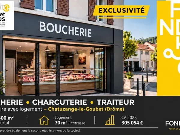 Fonds de commerce boucherie 299 m²