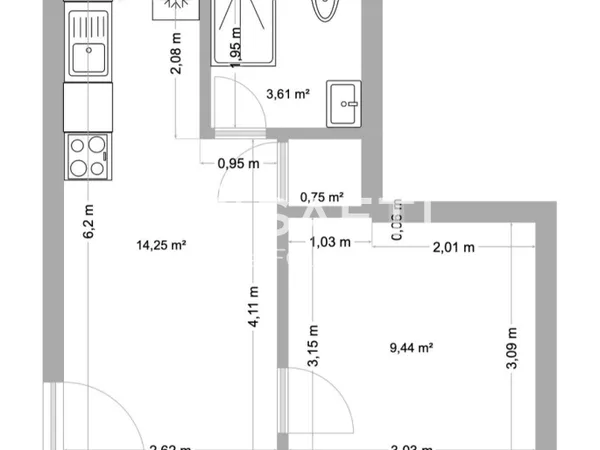 SAINT-GELAIS - T2 entièrement rénové - 29 m² - Parking