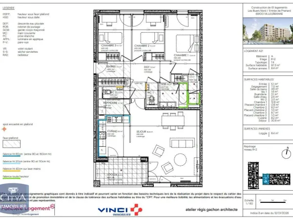 Appartement 4 pièces 97 m²
