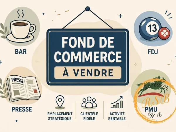 Bar - FDJ - PMU - Presse avec emplacement stratégique et