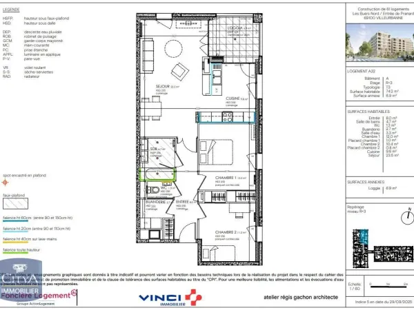Appartement 3 pièces 74 m²