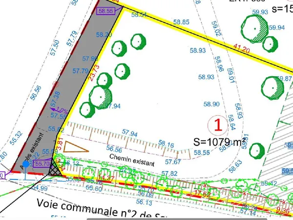 Terrain 1079 m²
