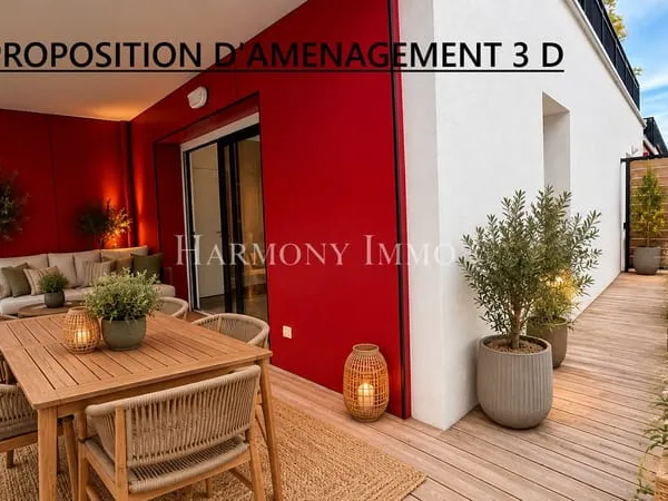T2 de 44m2 avec terrasse de 16m2 et parking sous sol