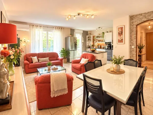 Un appartement spacieux avec terrasse, au calme d'une réside