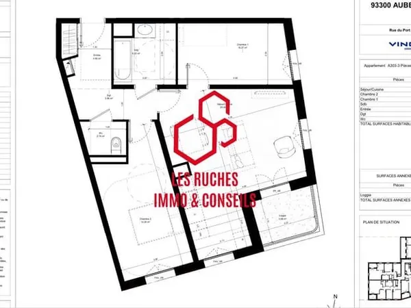 Appartement 3 pièces 65 m²