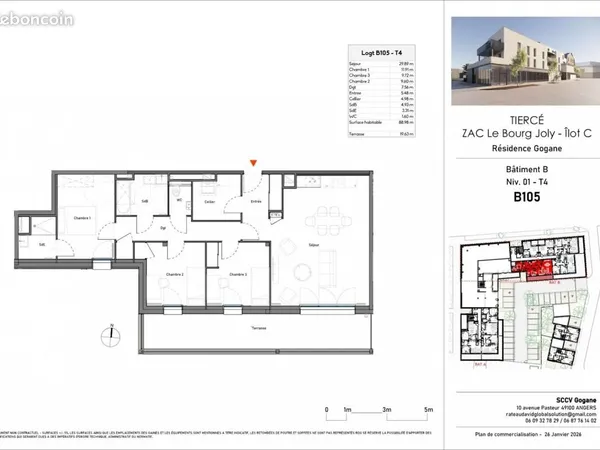 Appartement 4 pièces 89 m²