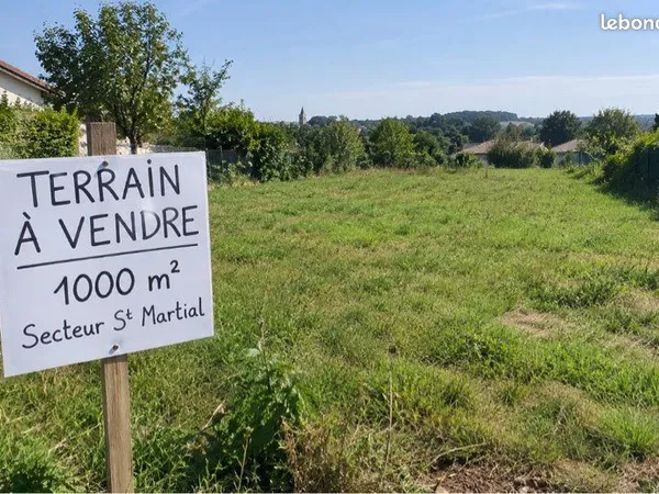 Terrain 1000 m2 St Martial