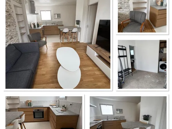 Maison de ville 62 m² - 2 chambres - Garage - Centre Le Pellerin - Entièrement meublée