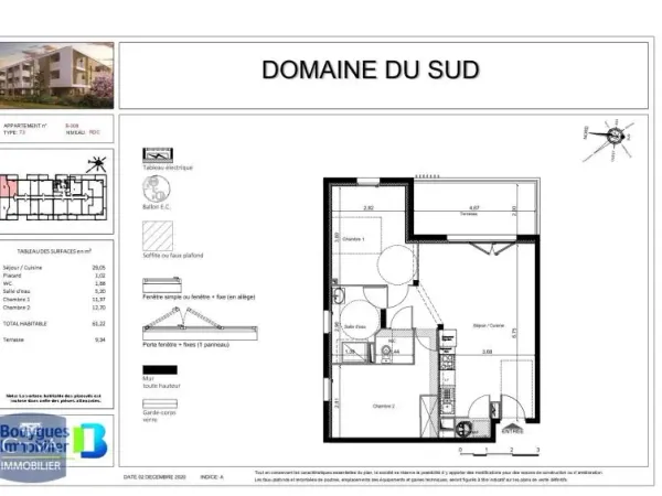 Appartement 3 pièces 61 m²