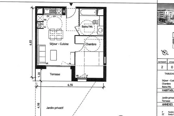 Appartement 2 pièces 39 m²