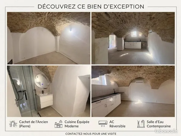 Appartement de charme avec voutes en pierre