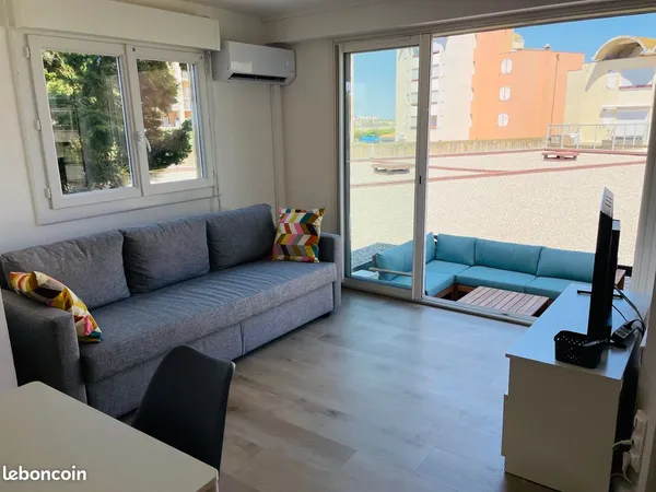 Appartement 3 pièces climatisé + terrasse + parking au Grazel (location au mois)