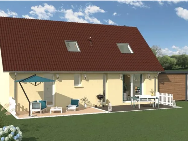 Maison RE2020 à construire , projet évolutif d'abord 2 chambres terminées au RDC et 2 à terminer à l