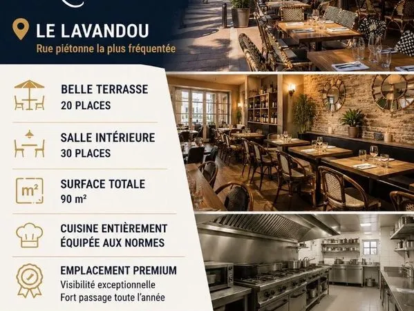 Fonds de commerce, restaurant 90 m² LE LAVANDOU