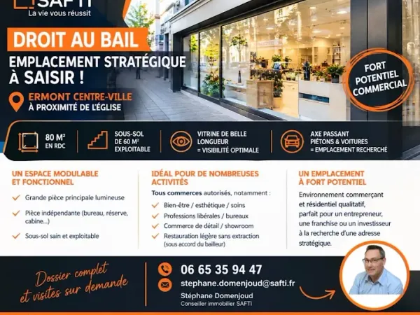 Local 2 pièces 80 m²