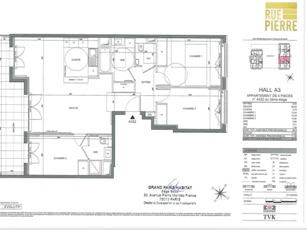 Appartement 4 pièces 85 m²