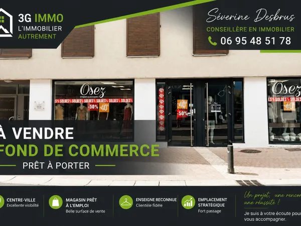 Vente fonds de commerce Vêtements Prêt à porter à Vinay