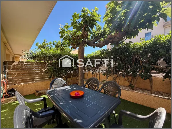 CANET EN ROUSSILLON ,T3 EN REZ-DE-JARDIN, 50 m DE LA PLAGE