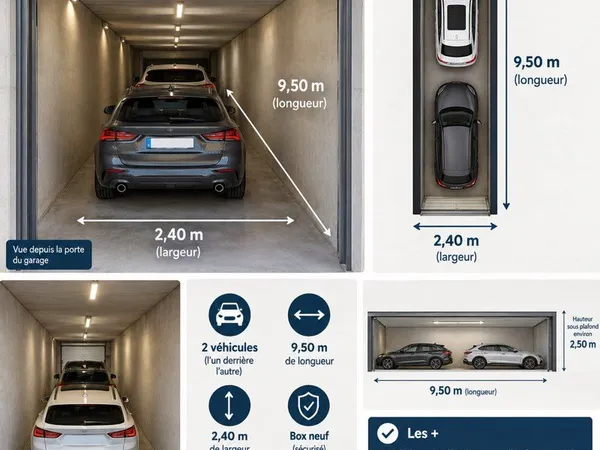 🎥🚗 box double fermé en enfilade - poissy - caméras,