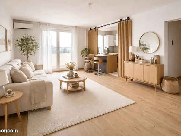 Vaste T3 lumineux de 86 m² climatisé - Dernier étage avec terrasse et vue dégagée