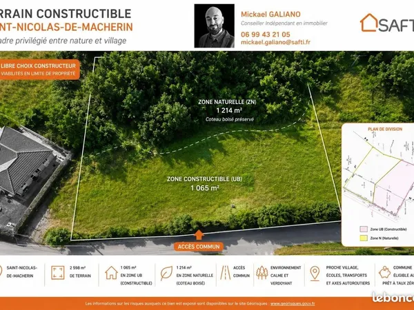 Terrain 2469 m² SAINT-NICOLAS-DE-MACHERIN
