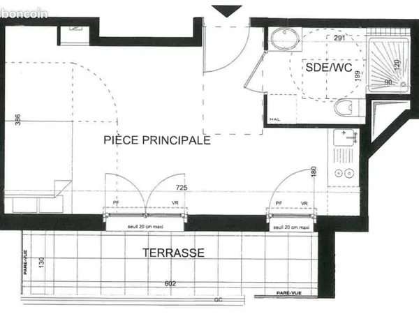 Studio 28 m2 à louer aux Clayes-sous-Bois avec terrasse