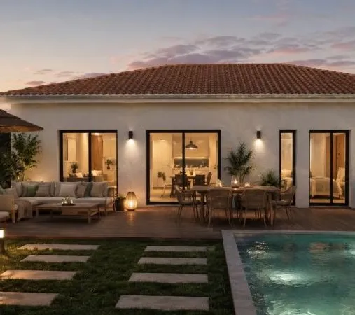 Maison neuve de plain-pied de 90 m² avec 3 ch...