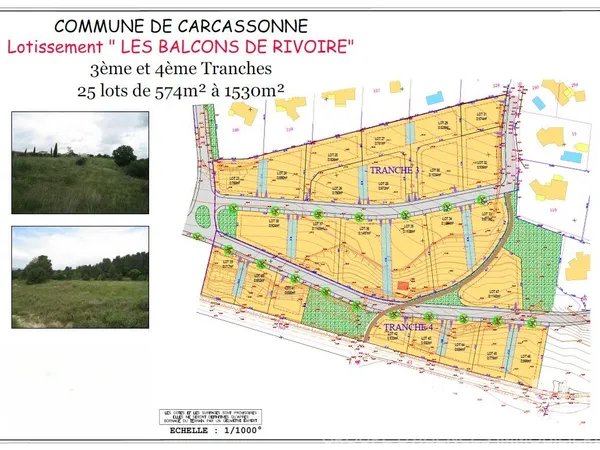 CARCASSONNE ? Terrain viabilisé de 924 m² avec 450 m² de surface de plancher autorisée